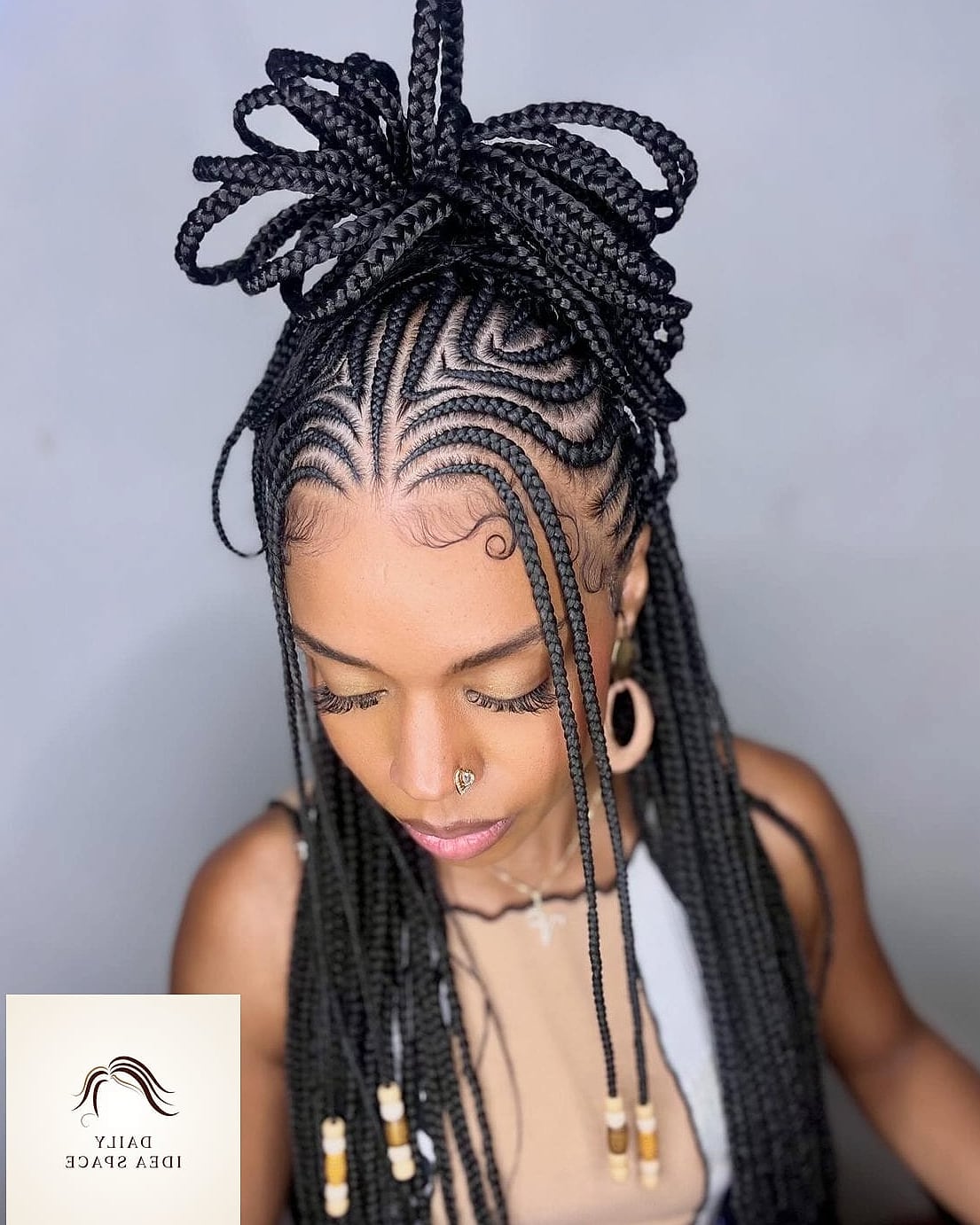 23 Big Cornrows Hairstyles Inspo Ideas Worth Pinning Immediately 11 Tribal Cornrows With Geometric Patterns