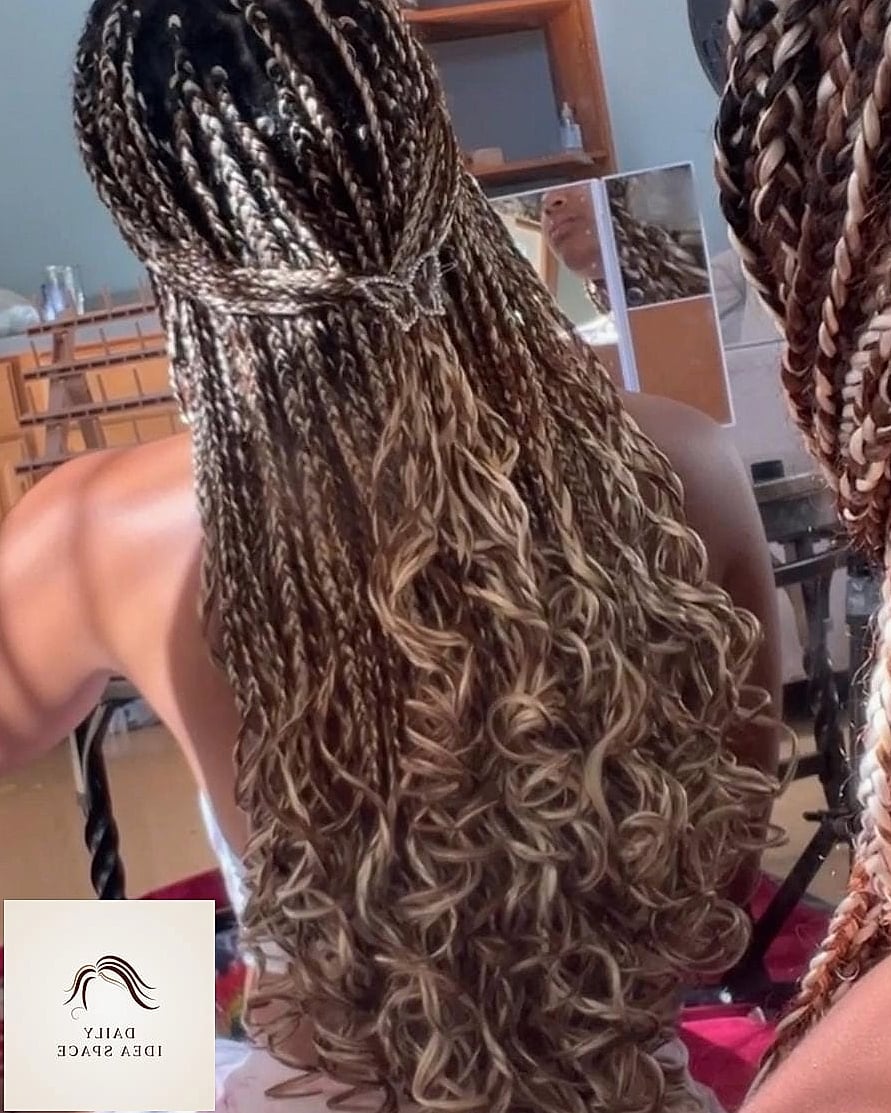 Twin French Braids with Curls