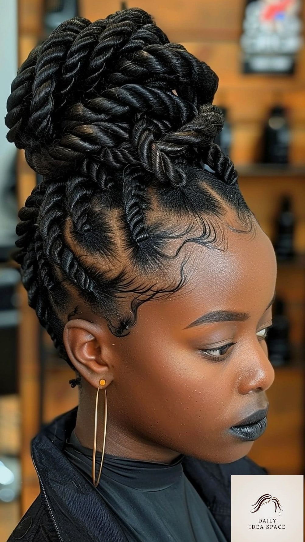 Twist Braids in an Updo