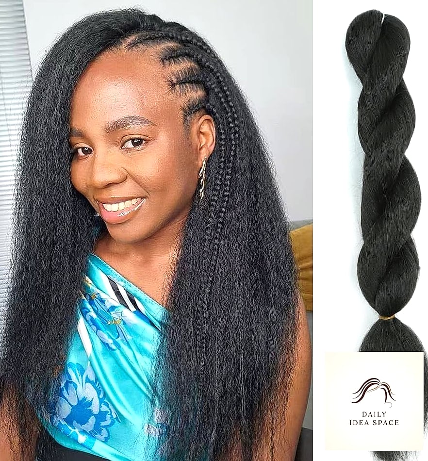 25 2 Braids With Weave Ideas That Are Going Viral on Pinterest Right Now 8 Two Braids With a Kinky Straight Quick Weave