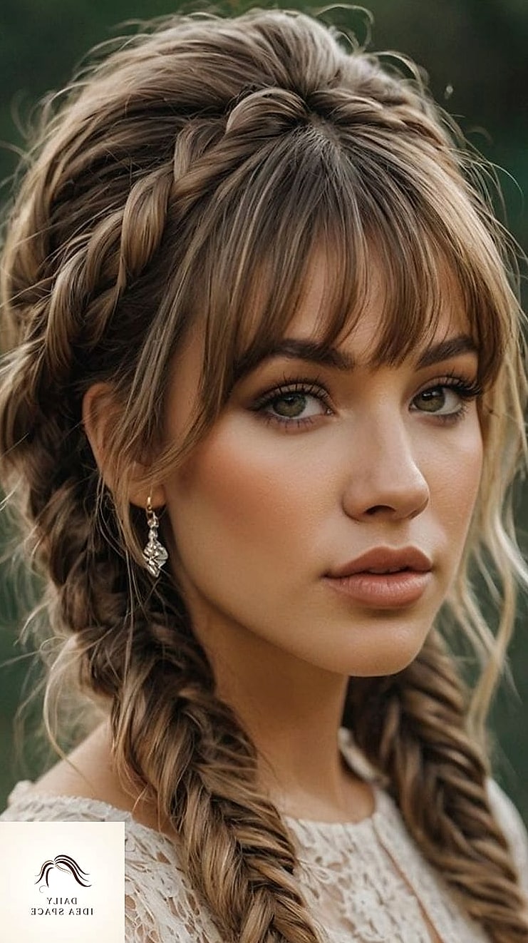 25 2 Braids With Weave Ideas That Are Going Viral on Pinterest Right Now 19 Two Braids With a Curtain Bang Weave