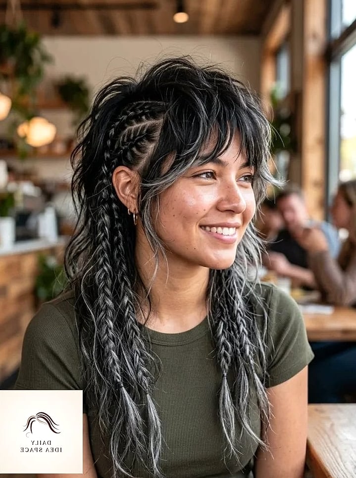 25 2 Braids With Weave Ideas That Are Going Viral on Pinterest Right Now 24 Two Braids With a Wolf Cut Weave
