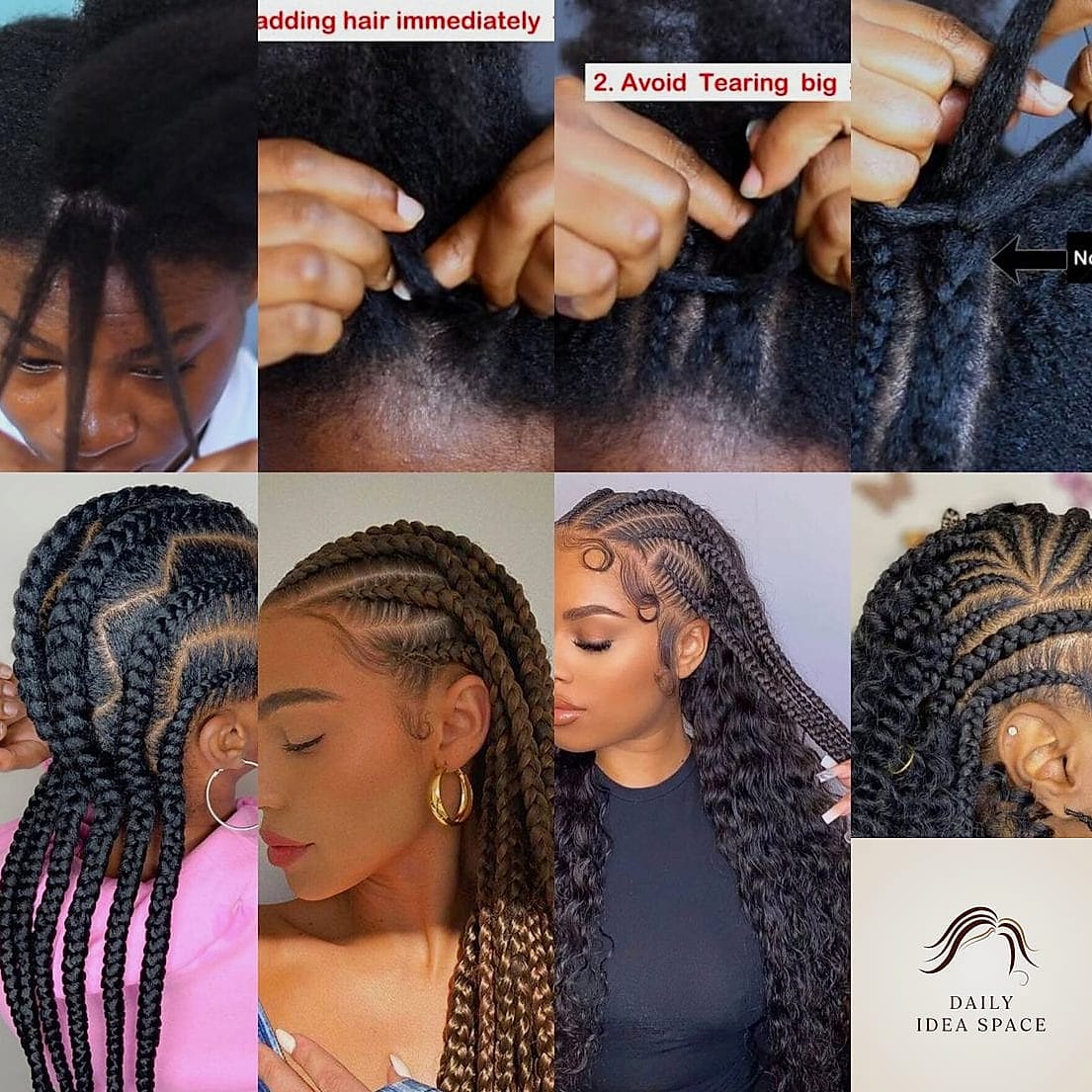 Two Cornrows Into a Low Bun