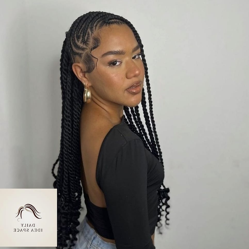 28 Flip Over Fulani Braids Looks You'll Want to Screenshot Immediately 26 Two-Strand Twist and Flip Combo