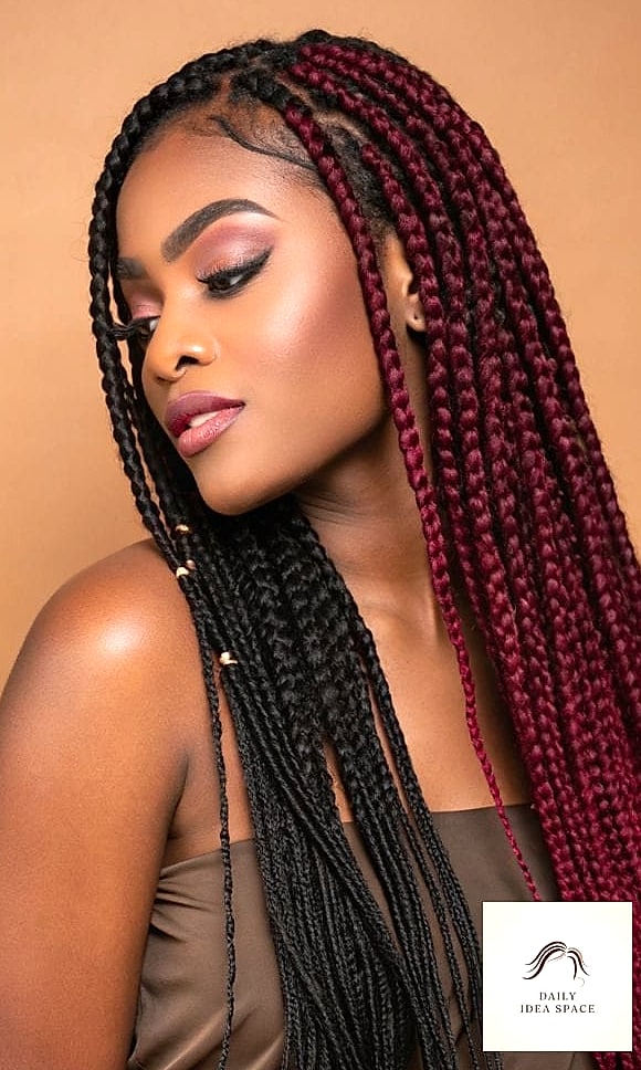 28 Braids For Black Women Looks You'll Want to Screenshot Immediately 24 Two-Tone Box Braids