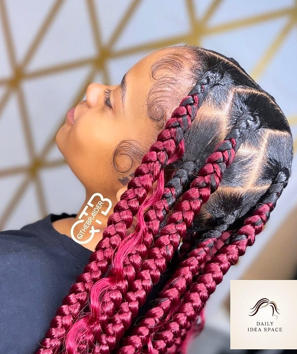 28 Jumbo Box Braids Looks You'll Want to Screenshot Immediately 10 Two-Tone Jumbo Braids