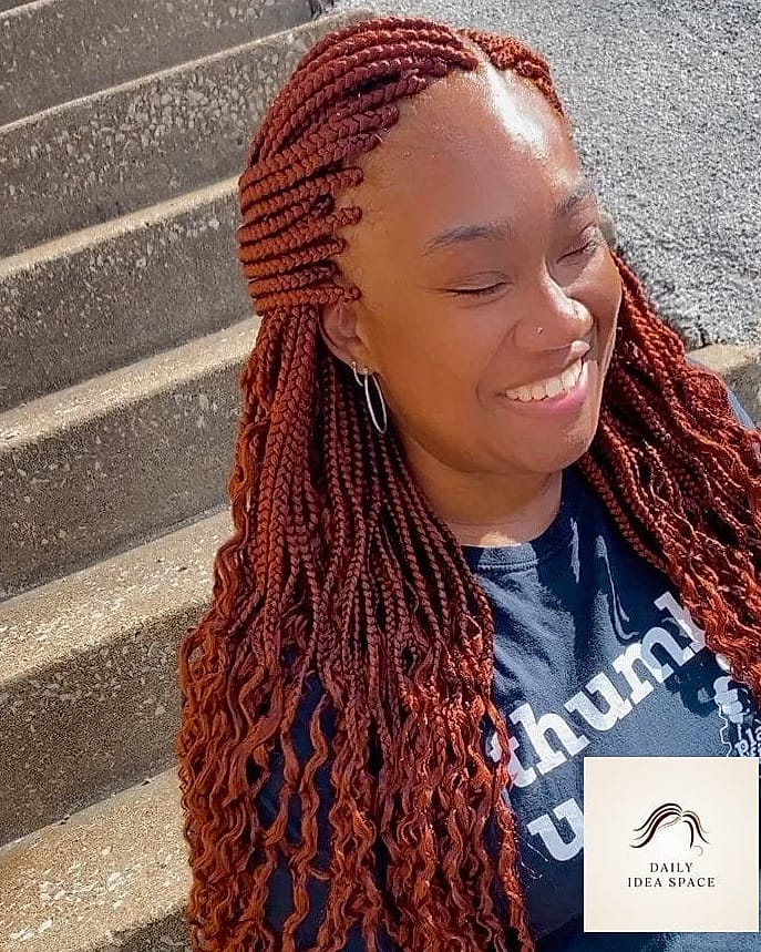 20 Braids For Black Hair Ideas That Are Breathtakingly Beautiful 18 Two-Tone Braids with Copper Highlights