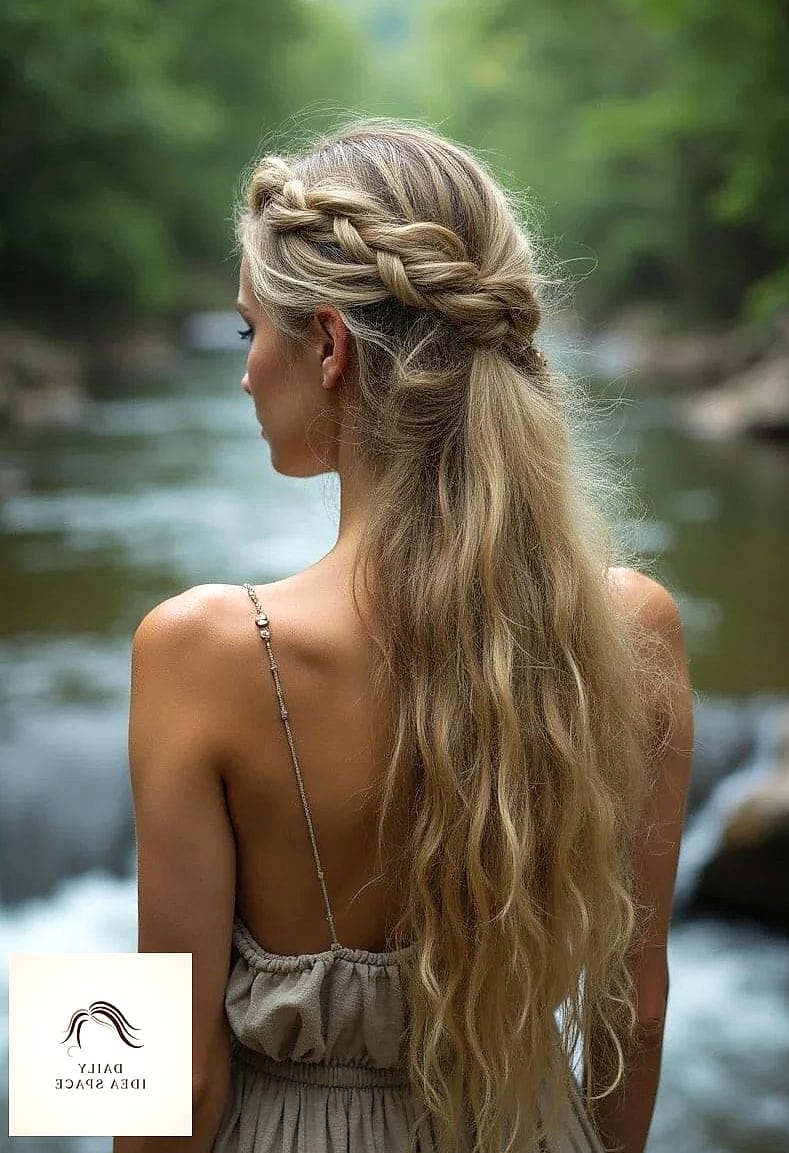 Waterfall Braid with Loose Waves