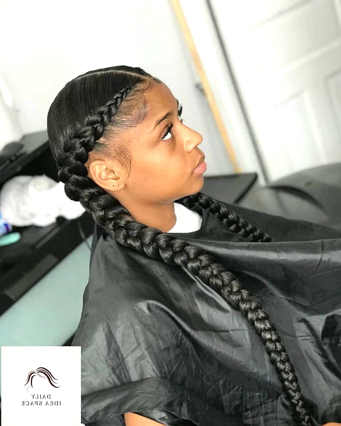 22 Two Braids Ideas That Will Transform Your Look 18 Wet-Look Braided Pigtails